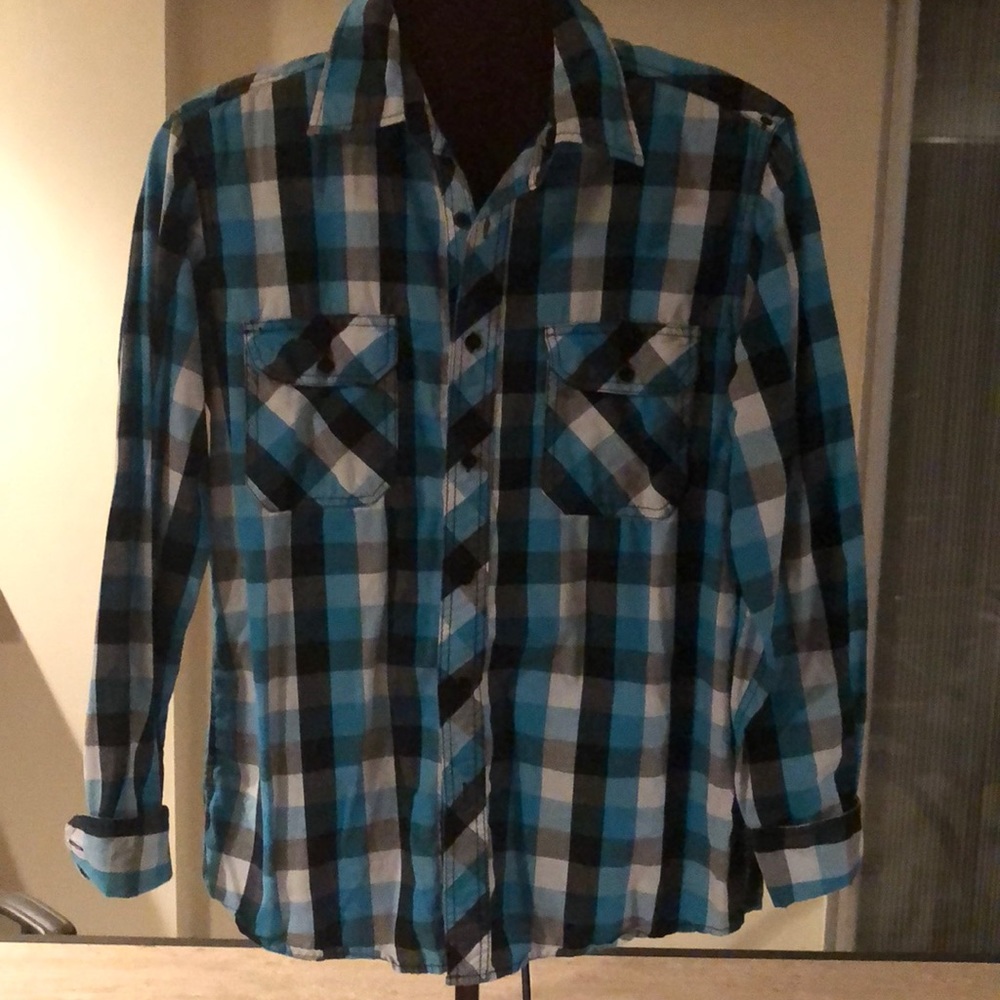 Counter Intelligence cotton plaid button down